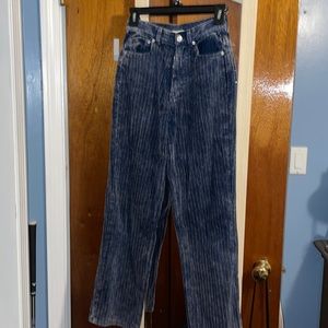 Navy blue, high waisted baggy pants, size 24